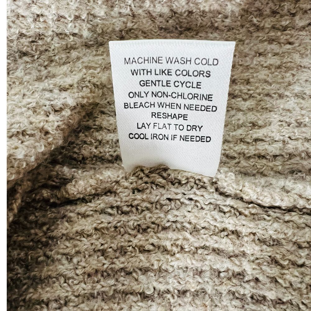 Cozy Hooded Long Cardigan Color Block Beige White Knit Sweater Peyton Primrose - Picture 7 of 9